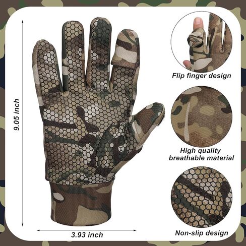 Blulu 2 أزواج قفازات الصيد المموهة للرجال 2 قطعة غطاء وجه مموه كامل قفازات خفيفة الوزن قناع بالاكلافا قناع تكتيكي مضاد للانزلاق قفاز الصيد للمشي لمسافات طويلة في الهواء الطلق وركوب الدراجات وأنشطة التزلج in Kuwait