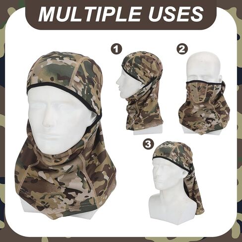Blulu 2 أزواج قفازات الصيد المموهة للرجال 2 قطعة غطاء وجه مموه كامل قفازات خفيفة الوزن قناع بالاكلافا قناع تكتيكي مضاد للانزلاق قفاز الصيد للمشي لمسافات طويلة في الهواء الطلق وركوب الدراجات وأنشطة التزلج in Kuwait