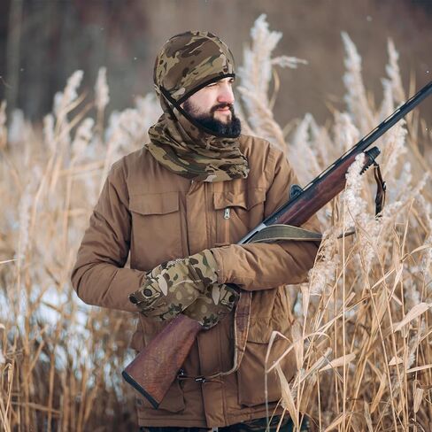 Blulu 2 أزواج قفازات الصيد المموهة للرجال 2 قطعة غطاء وجه مموه كامل قفازات خفيفة الوزن قناع بالاكلافا قناع تكتيكي مضاد للانزلاق قفاز الصيد للمشي لمسافات طويلة في الهواء الطلق وركوب الدراجات وأنشطة التزلج in Kuwait