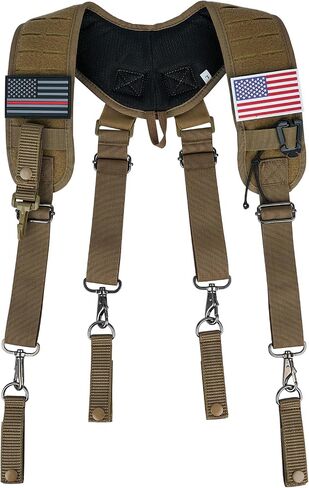 MELOTOUGH Metal Hook Tactical Suspenders for Duty Military Belt Harness Police Suspenders Law Enforcement Belt in Kuwait