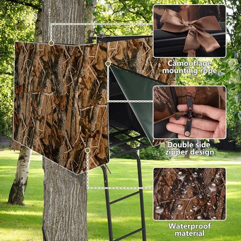 حامل شجرة صيد الغزلان، غطاء عمياء، حامل شجرة مموه عالمي، مجموعة ستائر مرتفعة لشخصين، حامل شجرة مع قفل بسحاب، ملحقات حامل شجرة الصيد (كامو خريفي) in Kuwait