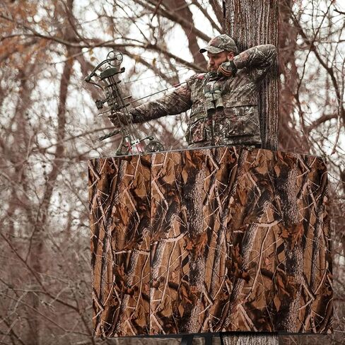 حامل شجرة صيد الغزلان، غطاء عمياء، حامل شجرة مموه عالمي، مجموعة ستائر مرتفعة لشخصين، حامل شجرة مع قفل بسحاب، ملحقات حامل شجرة الصيد (كامو خريفي) in Kuwait