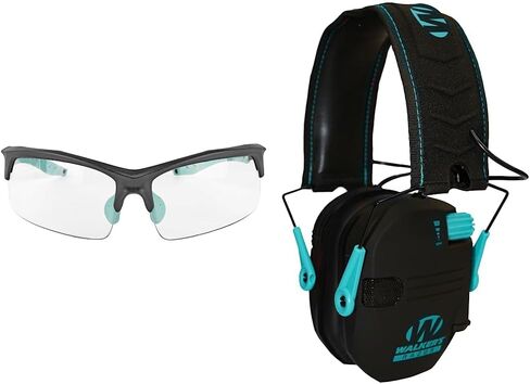 Walker's Game Ear: Teal Shooting Glasses - Clear Lenses, Multi, One Size in Saudi Arabia