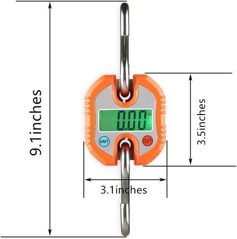 Klau Portable Mini Crane Scale, Black, 150 kg / 300 lb | Heavy Duty, Digital Hanging Scale, LCD Display with Backlight, For Home Farm Hunting Outdoor in Kuwait