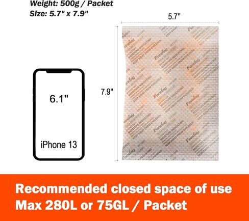 20 جرام [15 عبوة] عبوات مجففة من جل السيليكا القابلة لإعادة الشحن من فونداي، أكياس مجففة سريعة إعادة التنشيط من الدرجة الغذائية، رطوبة تشير إلى اللون البرتقالي إلى الأخضر in Kuwait