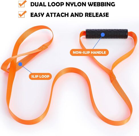 Oudain 3 Pcs Deer Drag Rope with Grip Handle, Harness Deer Tow Strap Orange Durable Safety Deer Puller Deer Hunting Accessories for Men in Saudi Arabia