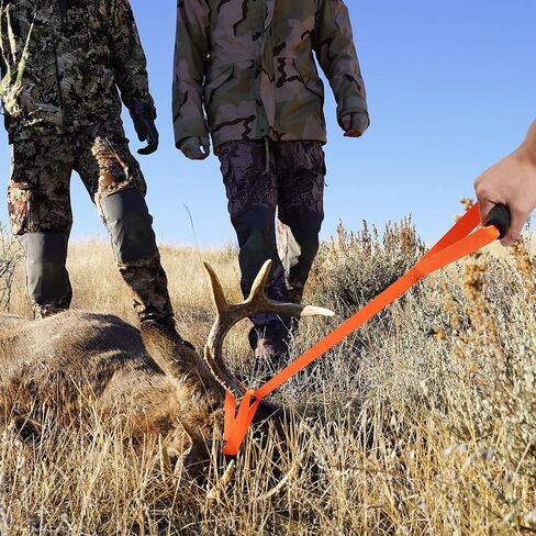 Oudain 3 Pcs Deer Drag Rope with Grip Handle, Harness Deer Tow Strap Orange Durable Safety Deer Puller Deer Hunting Accessories for Men in Saudi Arabia