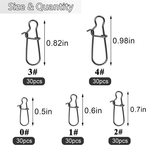 Duo Lock Snap Fishing Kit, Stainless Steel Fishing Nice Snap Swivels High-Strength Fishing Connector Fishing Tackle Kit for Saltwater Freshwater in Kuwait