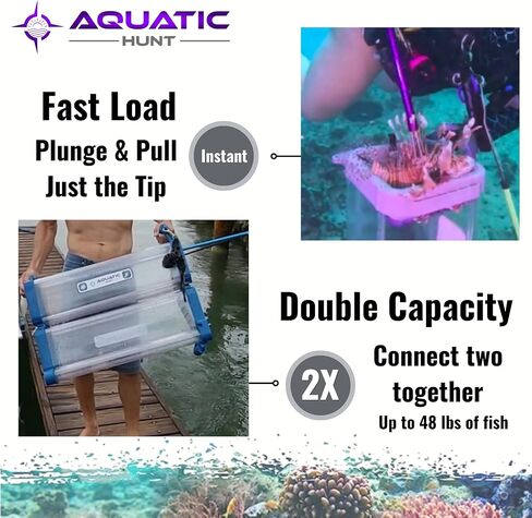 Aquatic Hunt The Lionfish Locker - التعامل بأمان مع أسماك الأسد وجراد البحر وسرطان البحر وتاج الشوك والمزيد (جلد القرش (رمادي)، خزانة سمكة الأسد مقاس 15 بوصة) in Kuwait