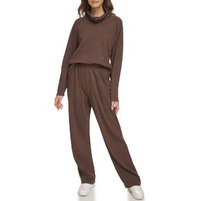 DKNY Women's Performance Pullover Tech Slub Funnel Neck