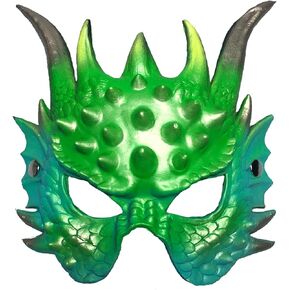Alodidae 3D Dragon Mask Green Masquerade Half Face Masks Halloween Party Cosplay Costume Accessories