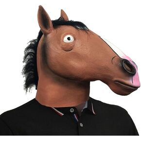 BEESUM Exclusive Horseman Head Mask BaJack Horse Cosplay Masks for Halloween Party Costume Latex