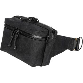 DEFY Parker Pack 2.0 | TexWax Canvas Fanny Pack For Men & Women | Utility Waist Pack w/Adjustable Belt | Unisex Hip Bag For Hiking, Traveling, Running | Water Repellent Travel Crossbody Bags (Black)