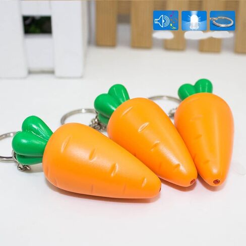 Pouoir 3 قطعة حلقة رئيسية صغيرة مصباح يدوي لطيف الجزرة على شكل سلسلة مفاتيح LED ضوء حلقة رئيسية مصباح شعلة الجزرة المفاتيح مصباح للأطفال in Kuwait