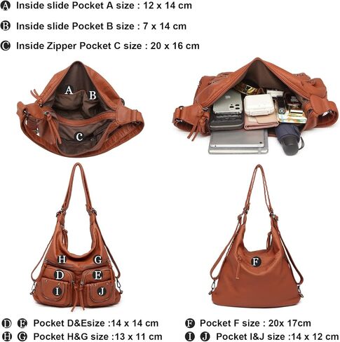 حقائب يد هوبو نسائية من جلد البولي يوريثان الناعم المغسول in Kuwait