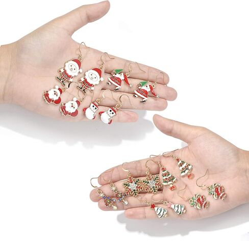 مجموعة أقراط متدلية مكونة من 9-20 زوجًا من أقراط عيد الشكر وعيد الميلاد والعطلات المتدلية للنساء والفتيات in Kuwait