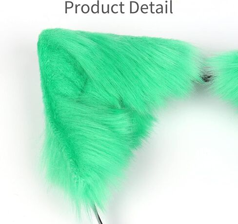 COSYEARS Handmade Fox Wolf Ears Headband and Faux Fur Tail for Halloween Party Costume Accessories in Kuwait
