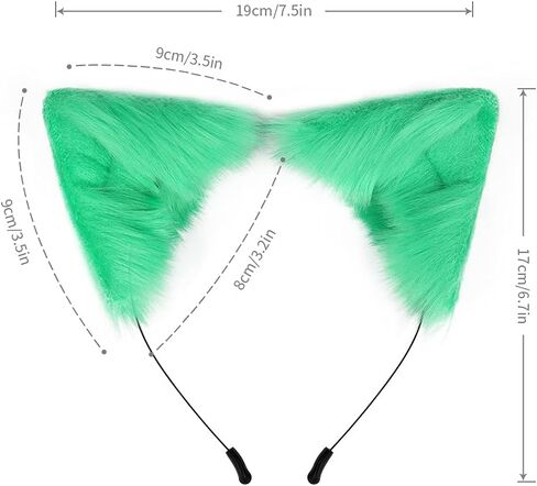 COSYEARS Handmade Fox Wolf Ears Headband and Faux Fur Tail for Halloween Party Costume Accessories in Kuwait