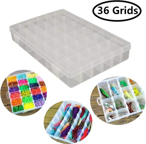 حاوية تخزين لتنظيم المجوهرات البلاستيكية الشفافة من سبيددا مع فواصل قابلة للتعديل 36 شبكة in Kuwait