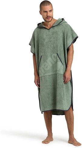 Arena Unisex Adult Hooded Poncho Cotton Swim Towel Changing Bathrobe for Pool Beach Vacation, Kangaroo Pocket in Saudi Arabia