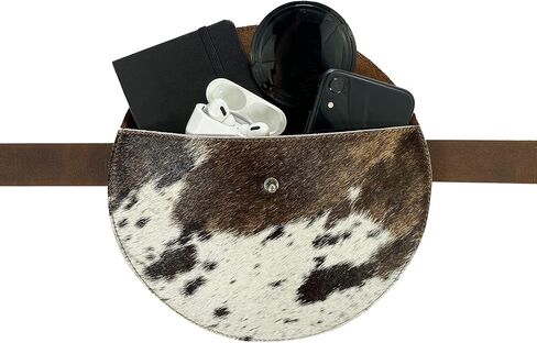 Western Leather Works, Fanny Pack Handmade from Full Grain Leather - Adjustable Strap - Carry, Organize and Store Money, Phone, Great for Travel and Festivals - Furry in Kuwait