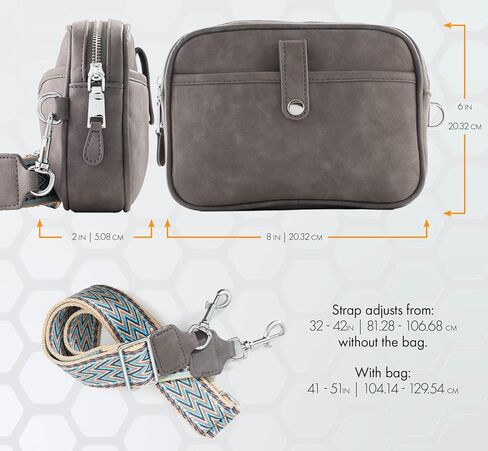 حقائب كروس فاني باك من بلوسوم للنساء، محفظة كروس مع حزام جيتار، حقائب كروس فاني للنساء، محفظة حزام جيتار كروس، حقيبة فاني جلدية للنساء، (رمادي)... in Kuwait