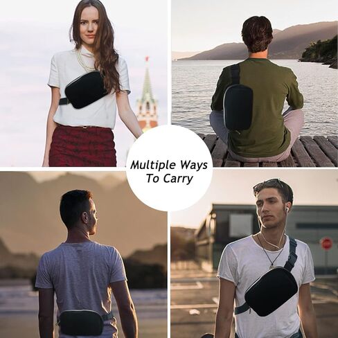 حقيبة خصر صغيرة من الصوف للجنسين مع حزام قابل للتعديل، حقيبة حزام شيربا، حقيبة خصر صغيرة للنساء، حقائب فاني باك دوبس كروس بودي ليمون للنساء والرجال - حقيبة حزام في كل مكان (صوف أسود) in Kuwait