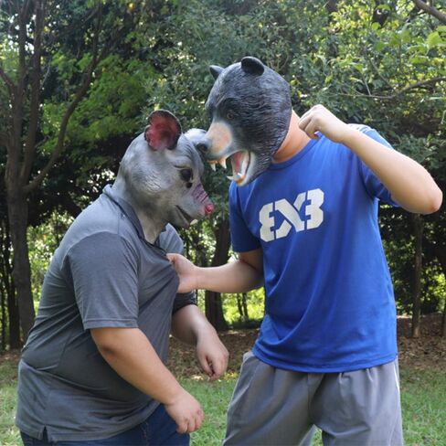 قناع للرأس على شكل دب بري مناسب لحفلات الهالوين التنكرية والحفلات التنكرية (دب أسود) in Kuwait