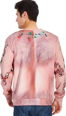 سويت شيرت Idgreatim للجنسين Ugly Christmas Crewneck برسومات ثلاثية الأبعاد وأكمام طويلة in Kuwait