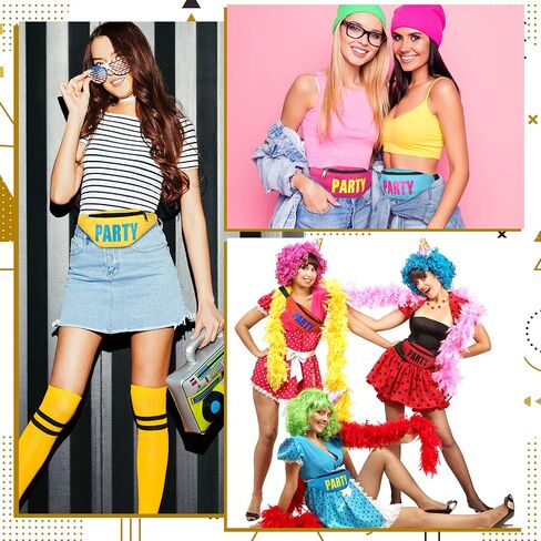 20 Pcs 80s Neon Party Fanny Pack Bulk Party Waist Bags Adjustable Crossbody Style Fanny Packs for Women Neon Accessories Waist Bag for Festival Travel Bachelorette Party Favors in Saudi Arabia