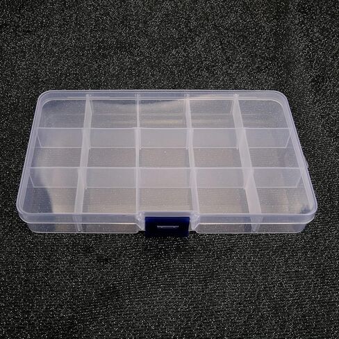 صناديق تنظيم المجوهرات من BOBDEFU للأقراط والمعلقات والخواتم ومطبخ المكياج، صندوق مجوهرات بلاستيكي شفاف مع صينية صغيرة قابلة للإزالة (15 شبكة، 4 عبوات) in Kuwait