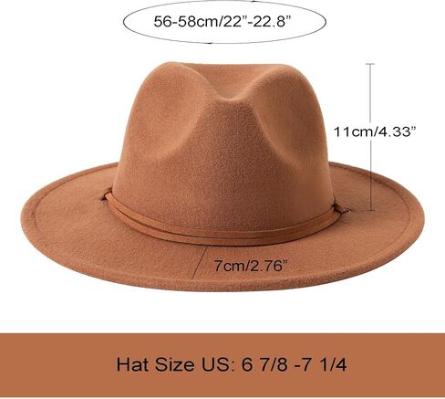 Lanzom Women Lady Elegant Wide Brim Hat Warm Wool Fedora Hat in Kuwait