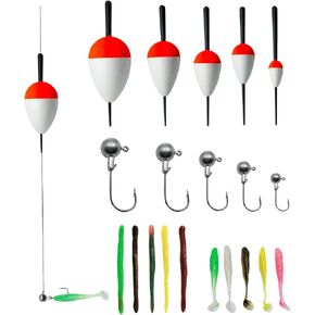 BUBBLE FISHING Bobbers for Fishing Floats Set Popping Corks for Saltwater Freshwater Rig Tackle Kit