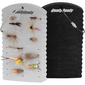 QualyQualy Fly Patch, 2 Pack Dropper Rig Keeper, Light Weight Foam Card Fly Fishing Accessories for Flies & Streamers