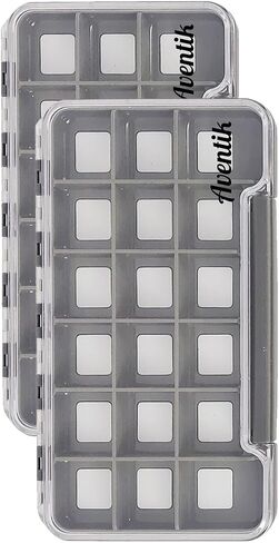 2PACK-Aventik Waterproof Slim Pocket Fly Box Fishing Hook Box Bait Storage Tackle(Small, 8 Magnetic Compartment) in Kuwait
