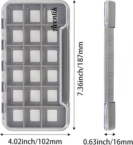 2PACK-Aventik Waterproof Slim Pocket Fly Box Fishing Hook Box Bait Storage Tackle(Small, 8 Magnetic Compartment) in Kuwait