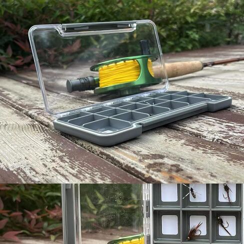 2PACK-Aventik Waterproof Slim Pocket Fly Box Fishing Hook Box Bait Storage Tackle(Small, 8 Magnetic Compartment) in Kuwait