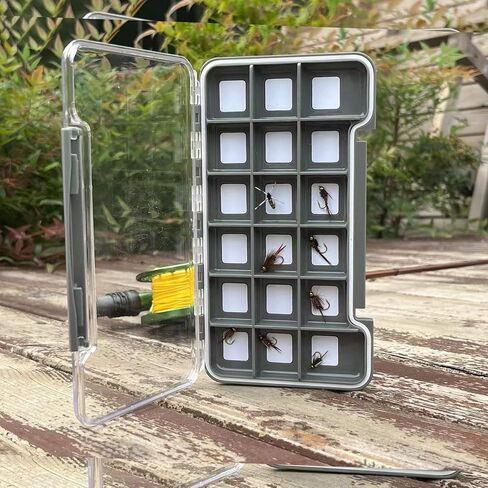 2PACK-Aventik Waterproof Slim Pocket Fly Box Fishing Hook Box Bait Storage Tackle(Small, 8 Magnetic Compartment) in Kuwait