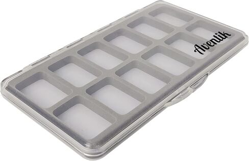 Aventik Fly Fishing Boxes Super Slim Transparent Design Magnetic Pad Compartments Tackle Foam Boxes 7.3X3.8X0.5inch in Saudi Arabia