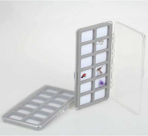 Aventik Fly Fishing Boxes Super Slim Transparent Design Magnetic Pad Compartments Tackle Foam Boxes 7.3X3.8X0.5inch in Saudi Arabia