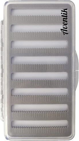 Aventik Fly Fishing Boxes Super Slim Transparent Design Magnetic Pad Compartments Tackle Foam Boxes 7.3X3.8X0.5inch in Kuwait