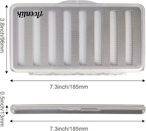 Aventik Fly Fishing Boxes Super Slim Transparent Design Magnetic Pad Compartments Tackle Foam Boxes 7.3X3.8X0.5inch in Kuwait