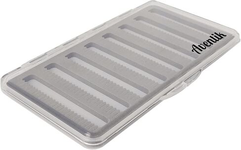 Aventik Fly Fishing Boxes Super Slim Transparent Design Magnetic Pad Compartments Tackle Foam Boxes 7.3X3.8X0.5inch in Kuwait