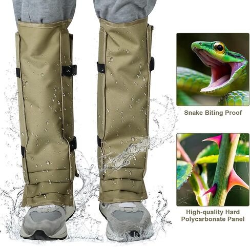 باتيور واقيات ثعبان مقاومة للماء للحماية من لدغات الثعابين للساقين السفلية، مناسبة للرجال والنساء، مقاس قابل للتعديل للصيد والمشي لمسافات طويلة والعمل في المزرعة in Kuwait