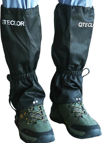 QTECLOR Men/Women Adjustable Leg Gaiters, Teen Adult Black/Blue/Green/Purple Snow Shoe Gaiters for Hiking, Snowshoeing,Walking and Hunting, Mountain Climbing Lightweight Boot Gaiters in Kuwait