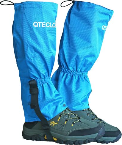 QTECLOR Men/Women Adjustable Leg Gaiters, Teen Adult Black/Blue/Green/Purple Snow Shoe Gaiters for Hiking, Snowshoeing,Walking and Hunting, Mountain Climbing Lightweight Boot Gaiters in Kuwait