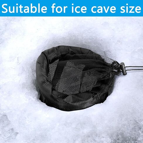 LFUTARI Ice Fishing Well - سلة محمولة لصيد الأسماك الجليدية - حقيبة شبكية خفيفة الوزن لصيد الأسماك الحية لقفص تخزين دلو الصيد in Kuwait