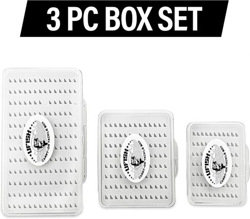 Set of 3 Slim Fly Box Fishing Flies Box Organizer, Clear Fly Flies Tackle Box, Trout Thin Fly Box,Bug box in Kuwait