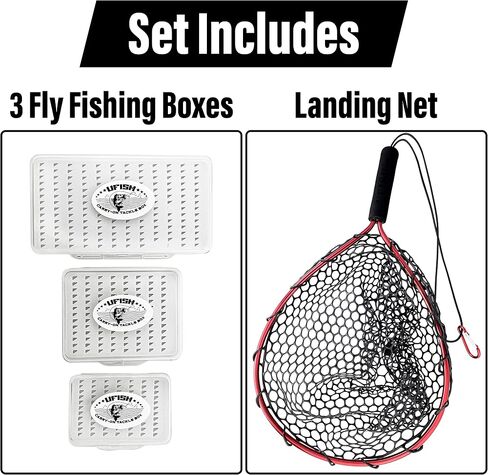 Set of 3 Slim Fly Box Fishing Flies Box Organizer, Clear Fly Flies Tackle Box, Trout Thin Fly Box,Bug box in Kuwait
