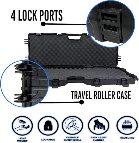 My Holster 38.5" Hard Rifle Gun Case, Long Lockable Storage Box, Plastic Travel Case, Protective Luggage with Foam Insert in Saudi Arabia